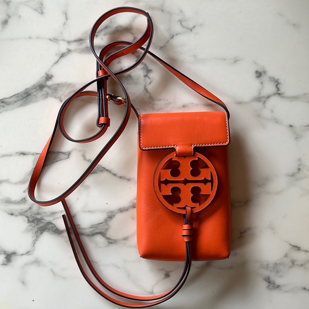 NWOT Tory Burch Orange Mini Miller Crossbody Phone